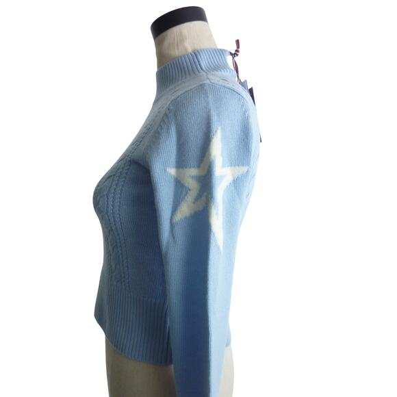 NWT Perfect Moment Cable Merino Wool Sweater Blue Star S - Picture 4 of 8